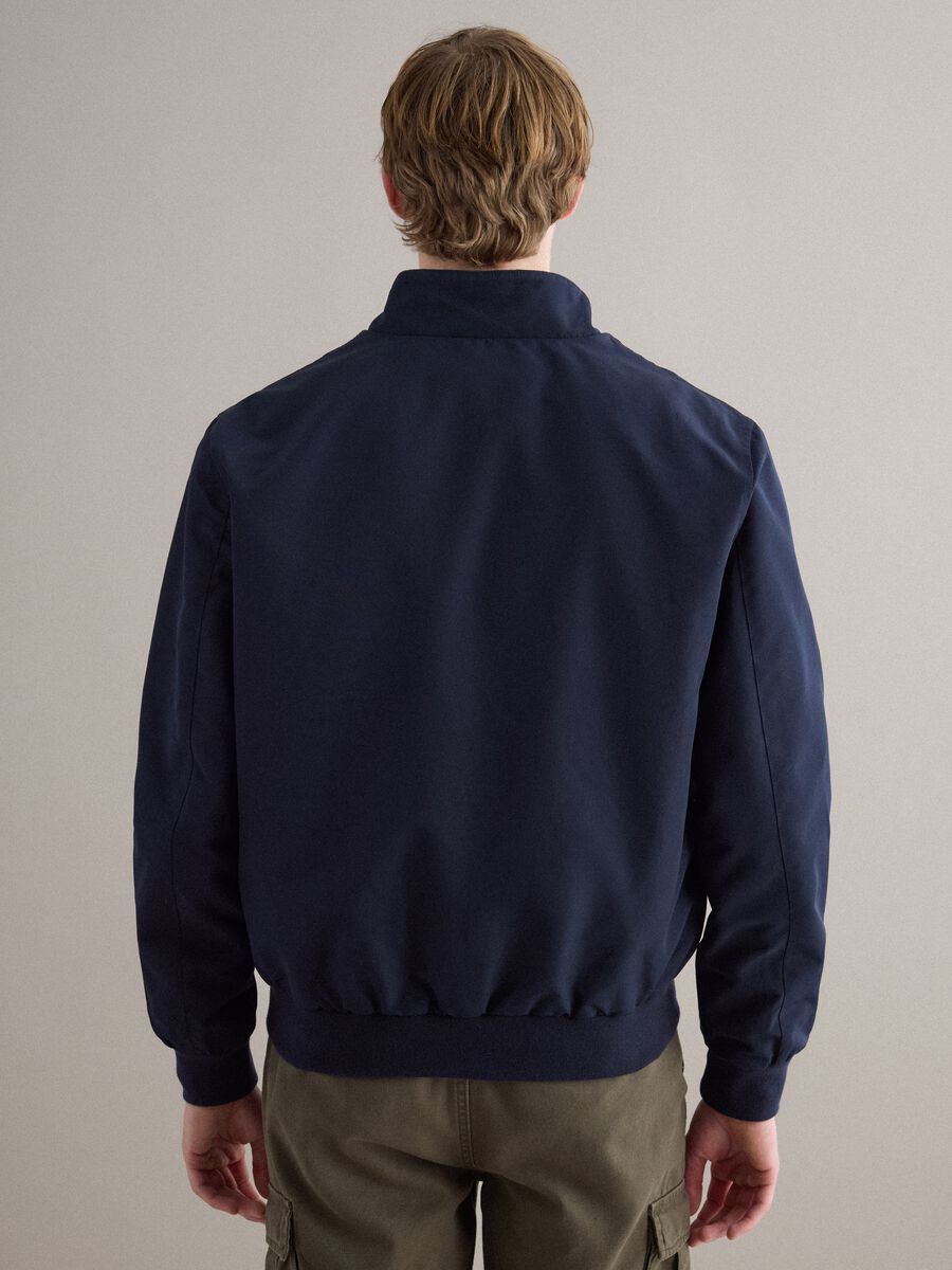 Regular fit blue jacket with zip_3