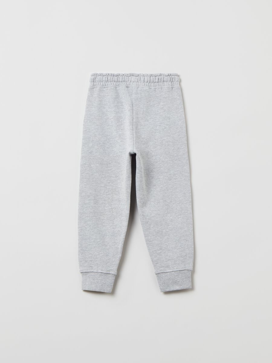 Warm cotton joggers with gathered waist_1