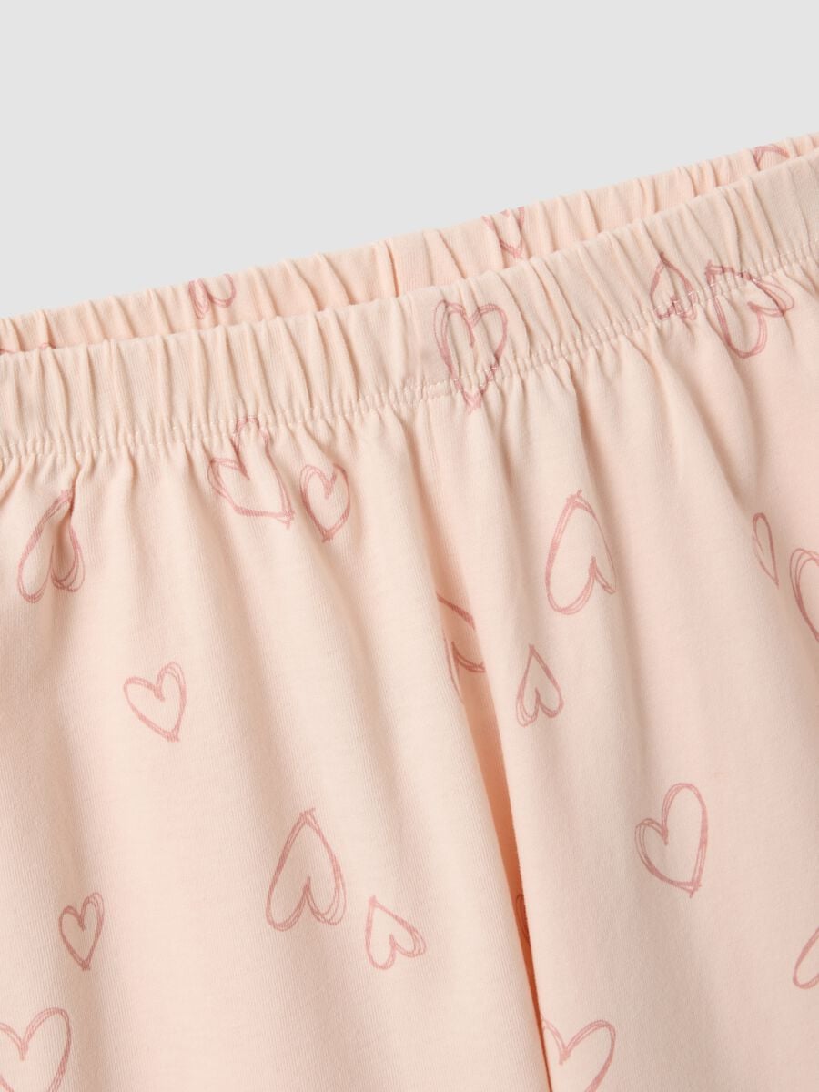 Wei&szlig;-rosa Pyjama aus reiner Bio-Baumwolle mit Teddyb&auml;r f&uuml;r M&auml;dchen_2