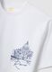 White pure cotton T-shirt with chest print, regular fit_5
