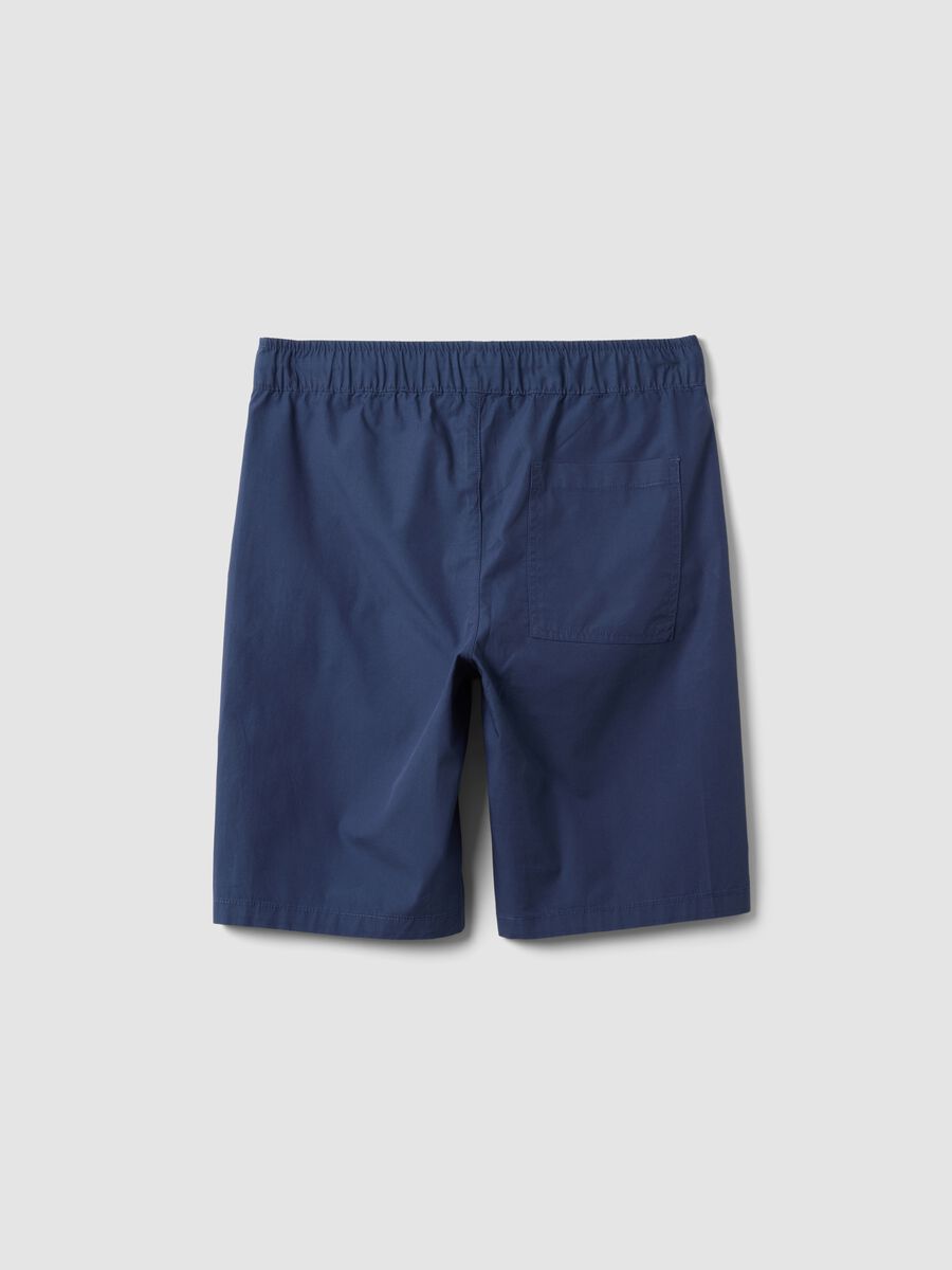Blue pure cotton shorts with elasticated waist_1