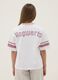 Pink and white pure cotton T-shirt with mesh texture_1