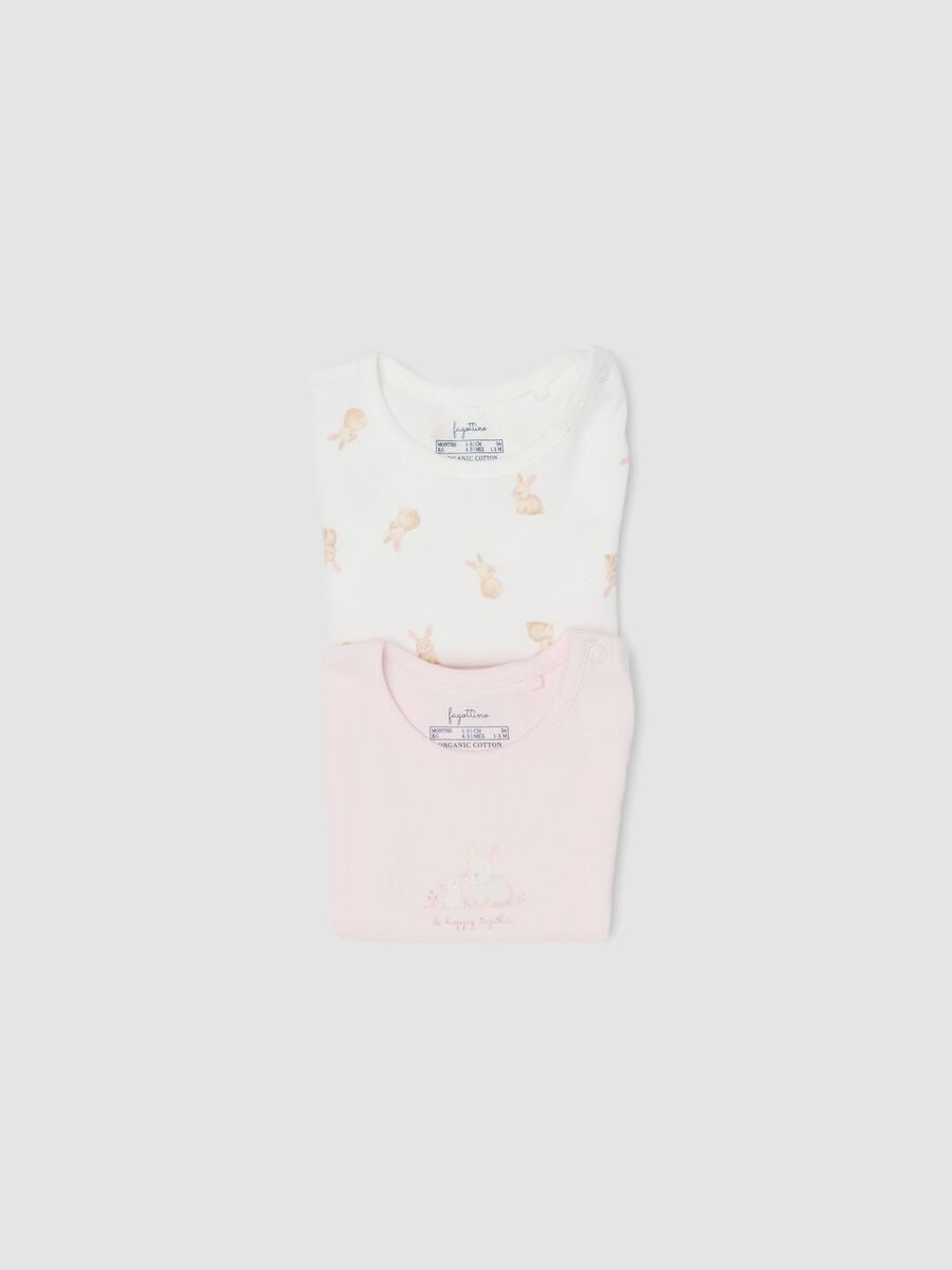 2-pack of pink and white organic cotton short-sleeve bodysuits for baby girls_2