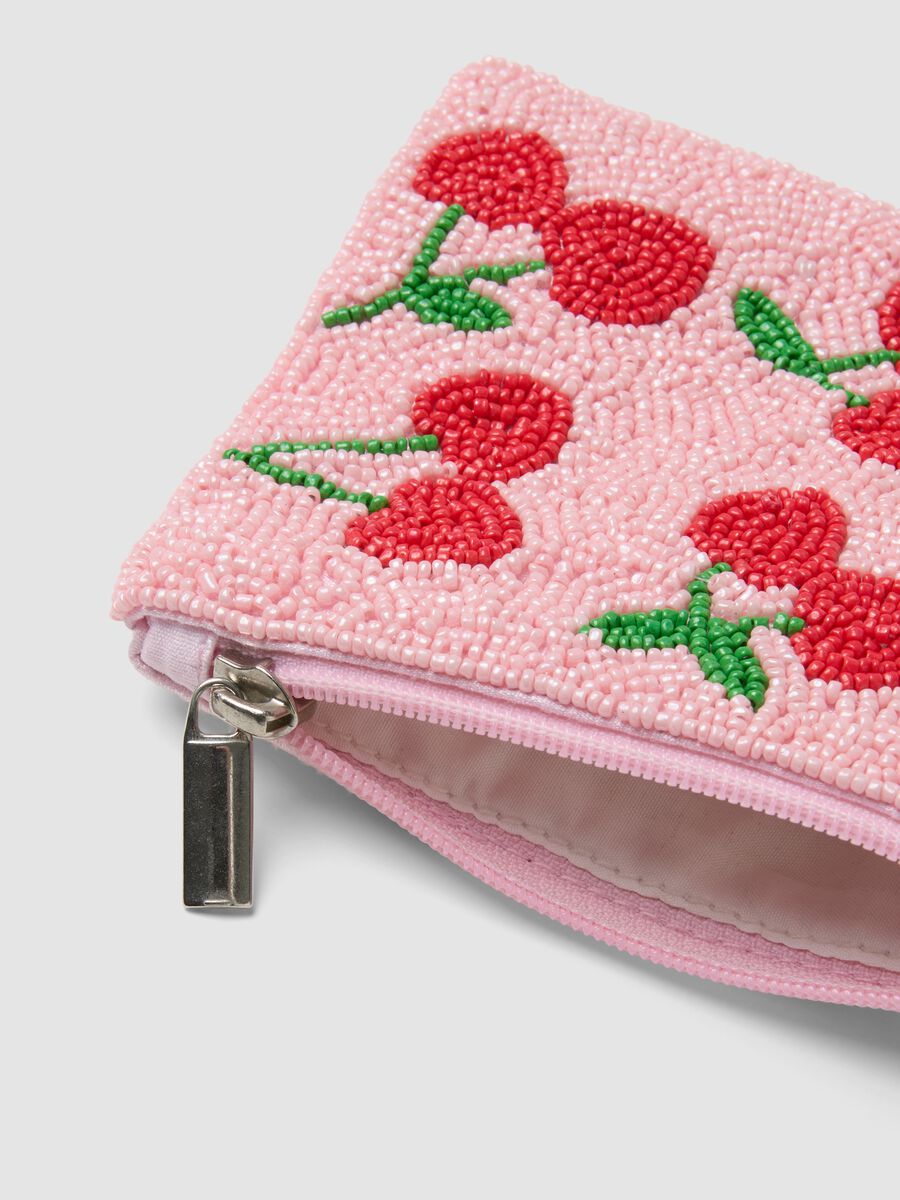 Multicoloured beaded cherry coin purse_2