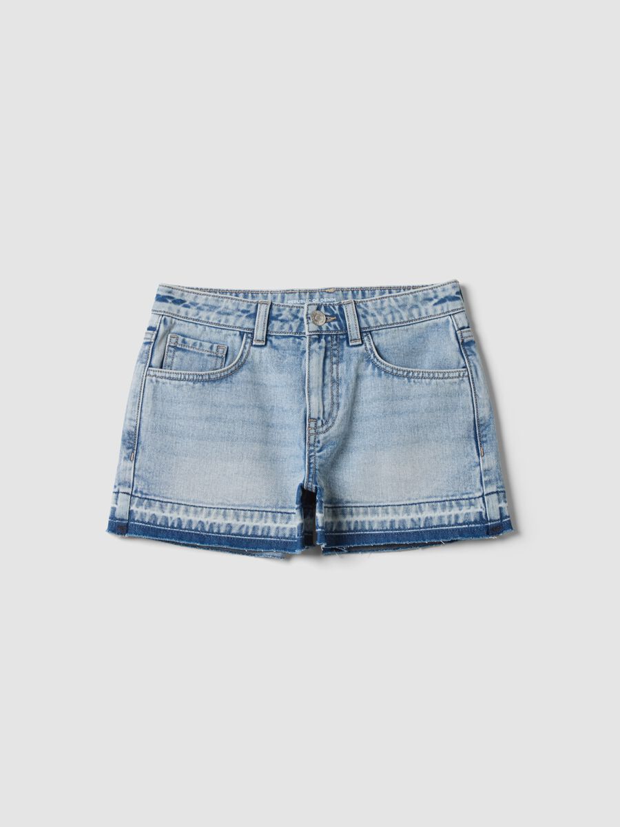 Blaue Denim-Shorts aus reiner Baumwolle f&uuml;r M&auml;dchen &ndash; Straight Fit_3