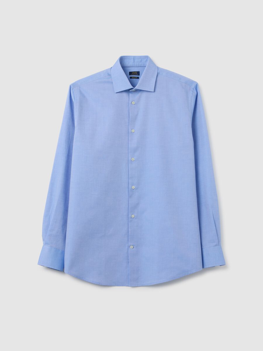 Men's pure cotton light blue shirt_4