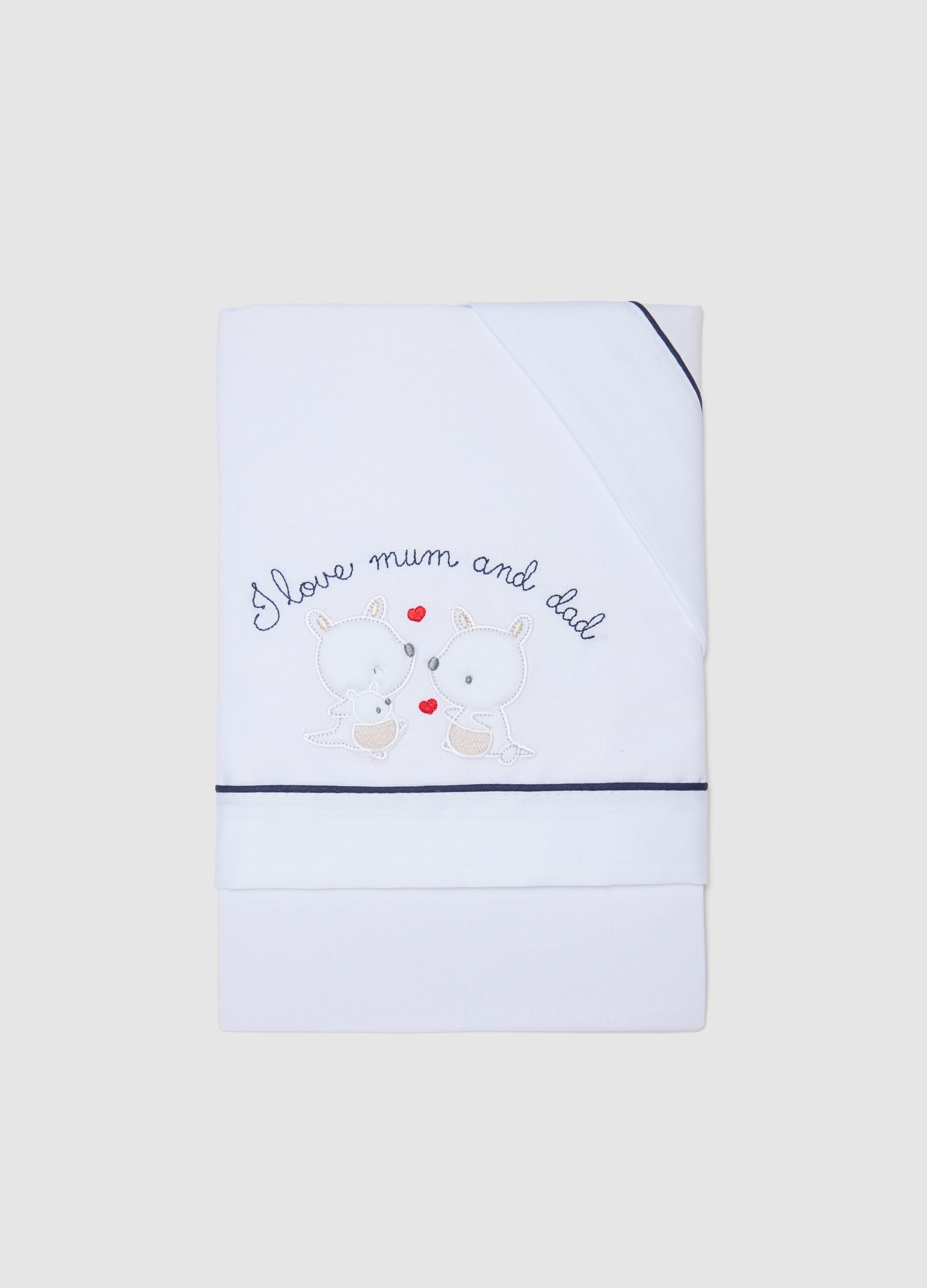 Lenzuolino in puro cotone bianco per neonati