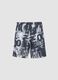 Boy's pure cotton shorts with multicolour print, regular fit_4