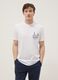 Wei&szlig;es T-Shirt aus reiner Baumwolle mit Frontprint, Regular Fit_0
