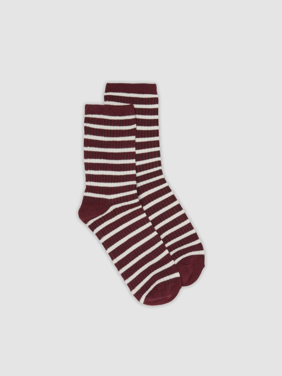 Red striped stretch-fabric socks_0