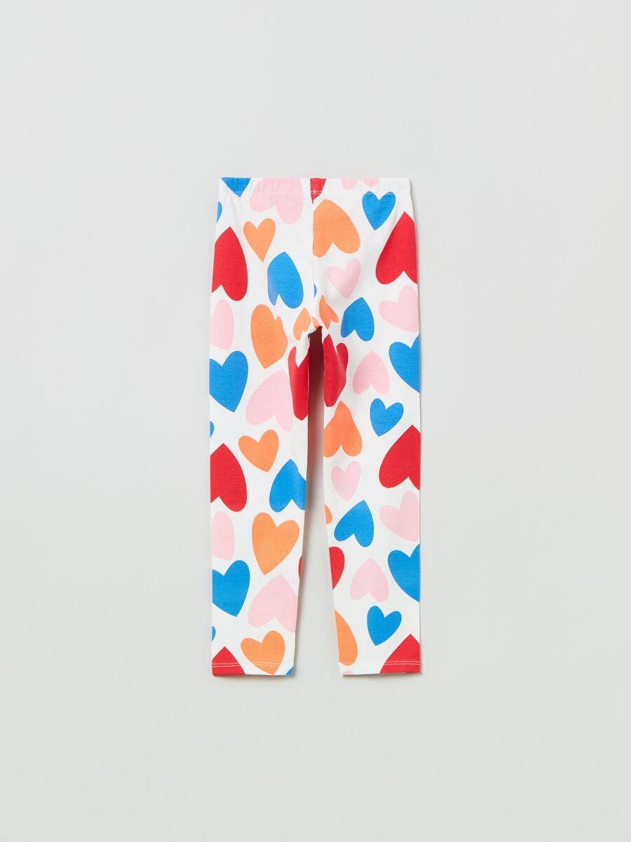 Stretch cotton leggings with print_1