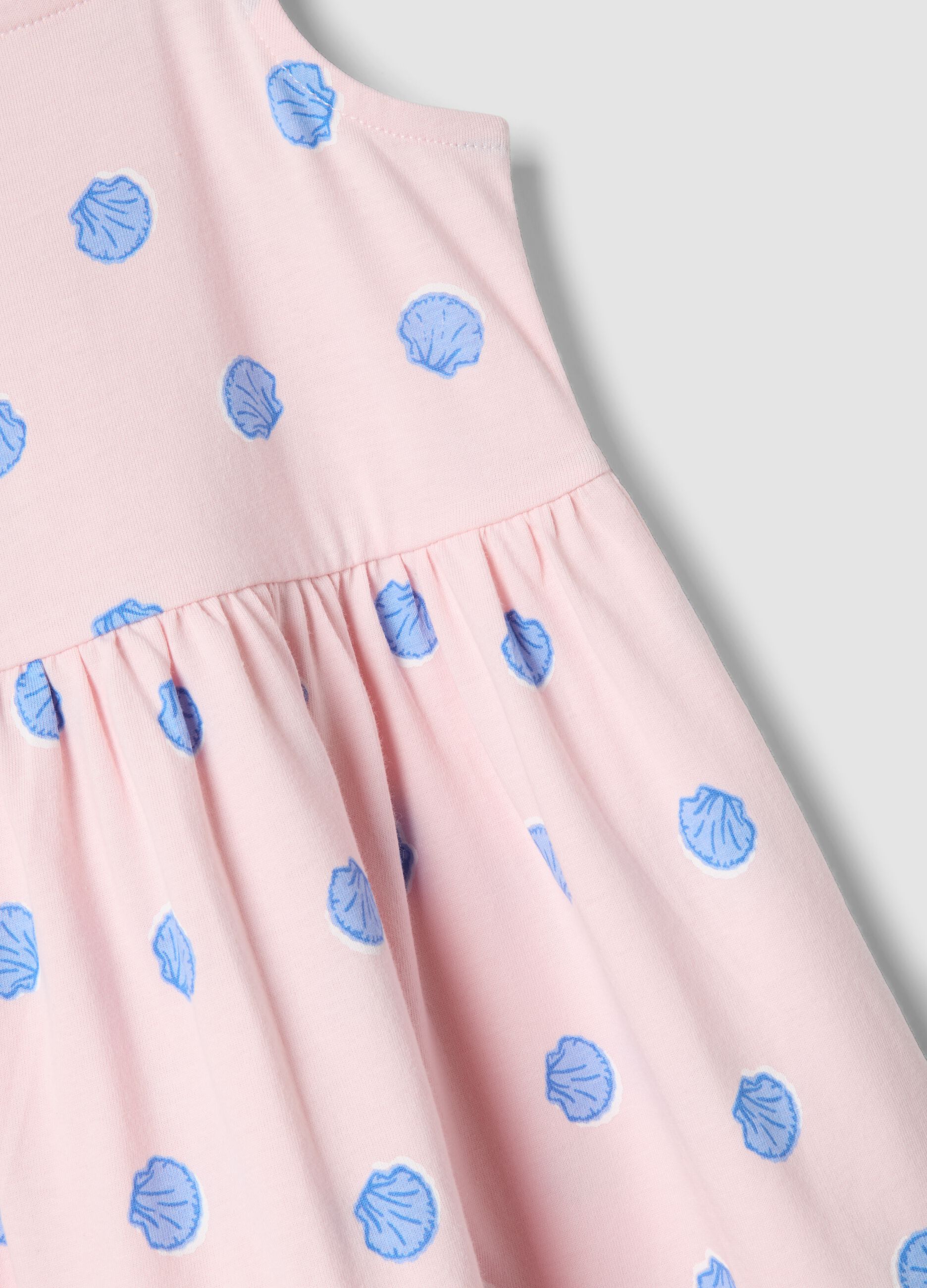 Girls&rsquo; pink pure cotton polka-dot dress, regular fit