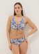Blue floral stretch-fabric triangle bikini top_1