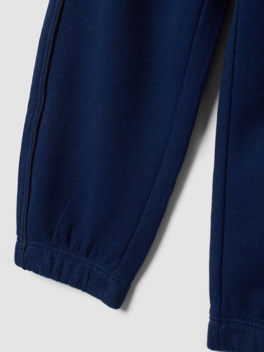 Pantaloni jogger blu in puro cotone_2