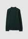 T-shirt verde in puro cotone con collo rialzato strutturato regular fit_2