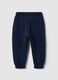 Children's regular fit blue pure cotton joggers with text_1