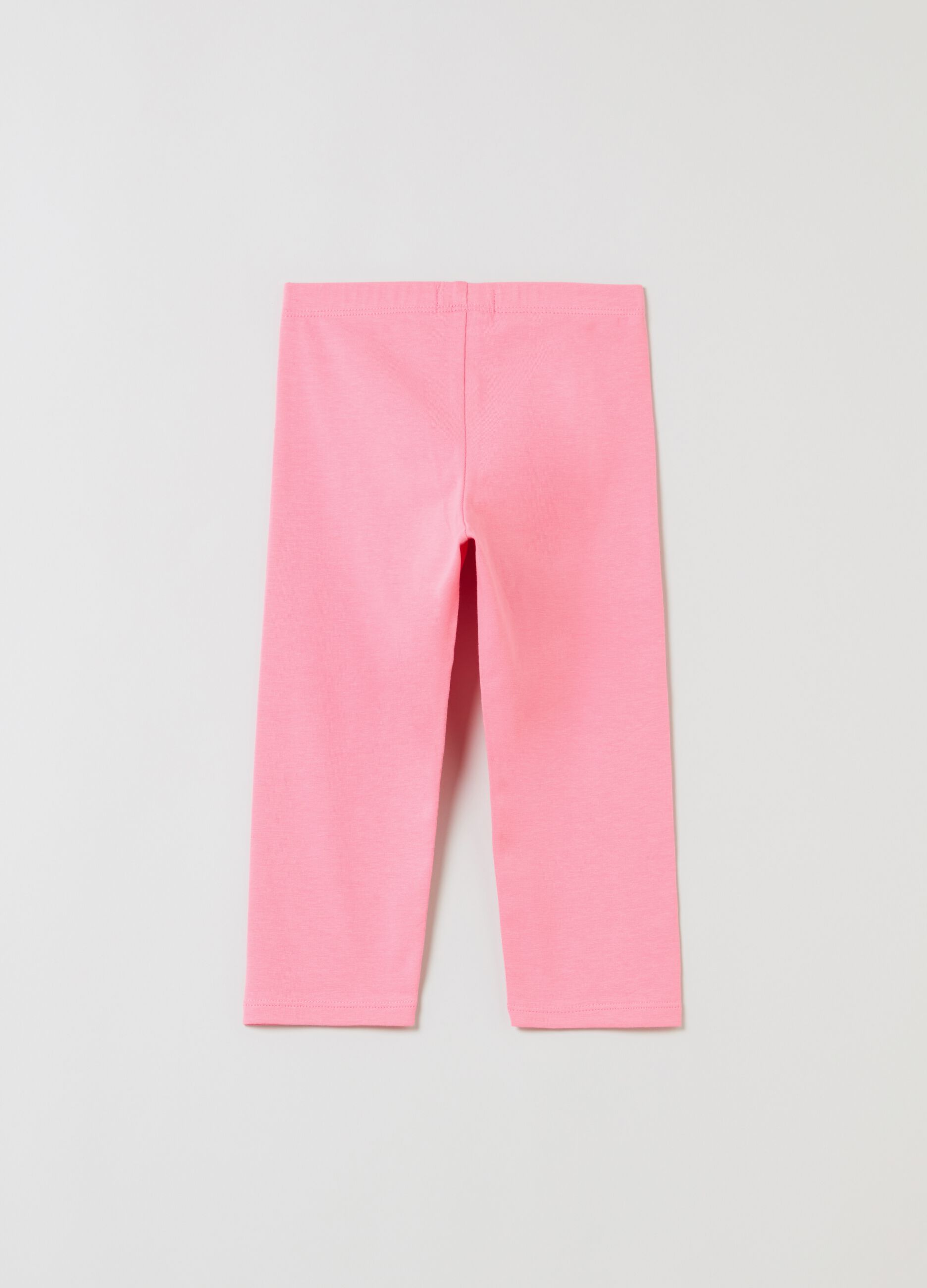 Solid colour three-quarter leggings