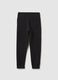 Children's black pure cotton trousers with regular fit and waistband_1