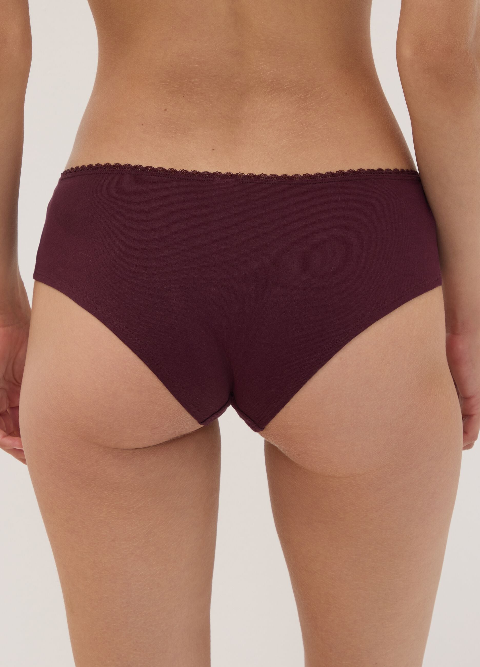 Tripack di slip hipster multicolor in cotone organico elasticizzato