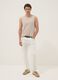 Beige pure cotton vest_1