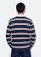 Blue striped pure cotton rugby polo with classic collar_3