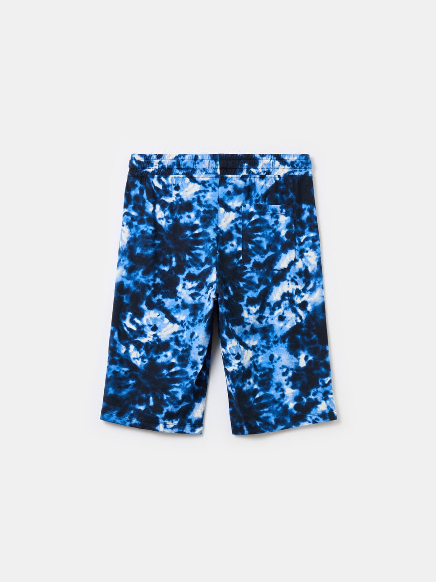 Bermuda joggers in tie-dye French terry_1