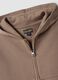 Light brown organic cotton hooded sweatshirt with zip, oversized fit for boys_2