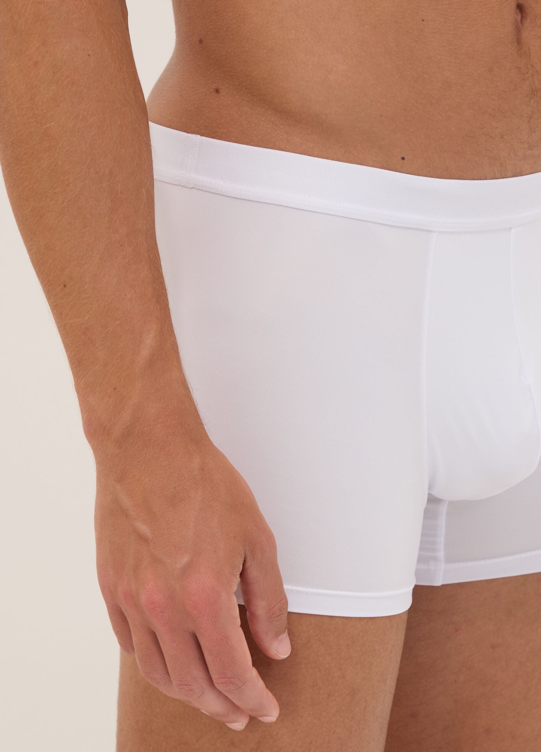 3-pack of white stretch microfibre boxer shorts