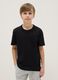 Boy's black crew neck T-shirt in pure cotton, over fit_0