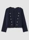 Casaco azul cropped em algod&atilde;o el&aacute;stico com bot&otilde;es decorativos, corte regular_4
