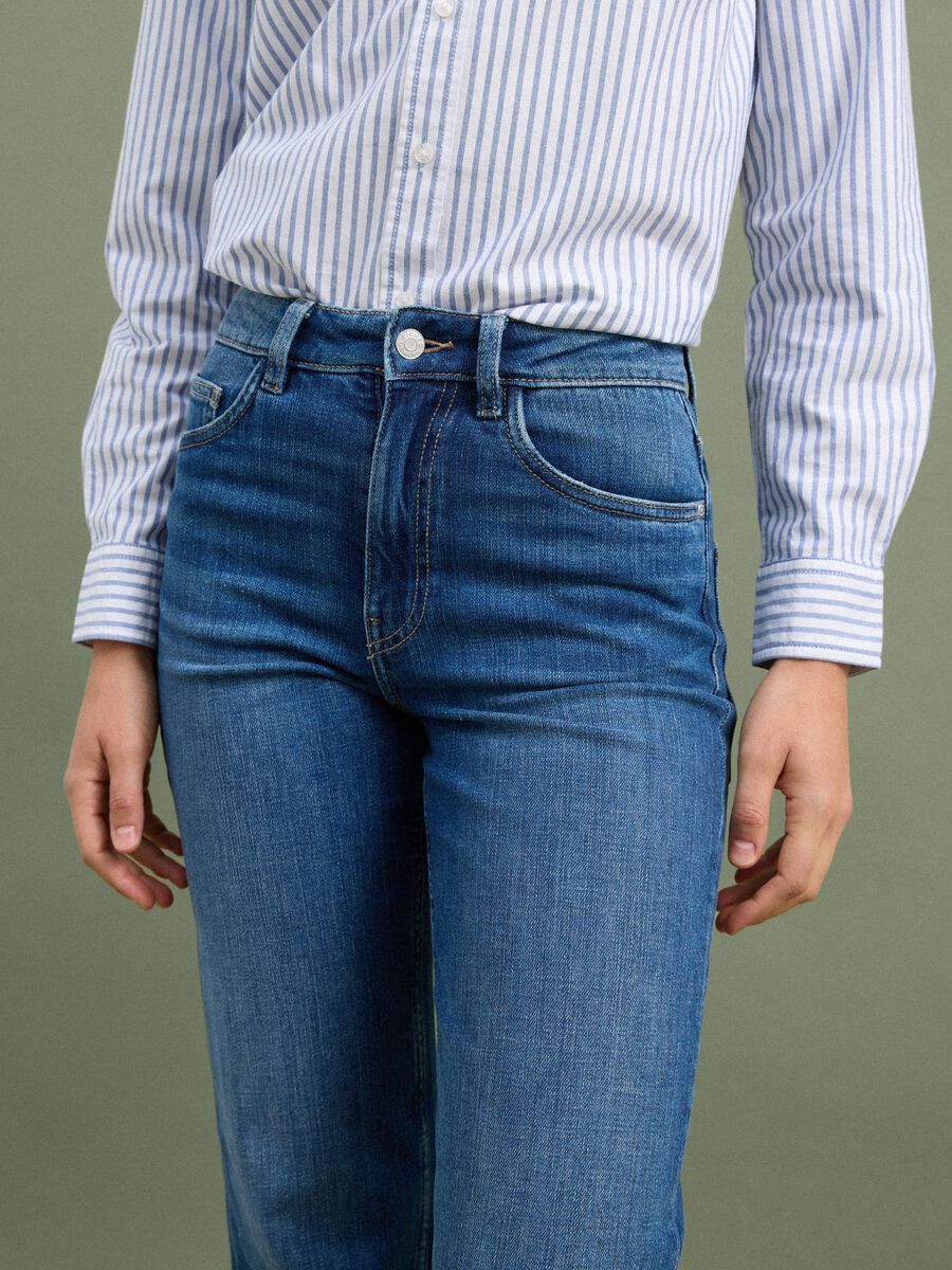 Blaue Wide-Leg-Jeans aus Stretch-Baumwolle_3