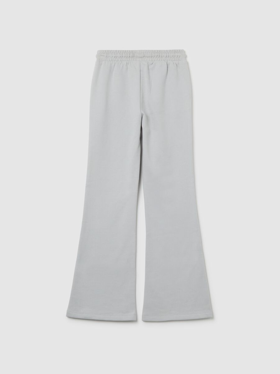 Grey Flare Trousers for Girls in Pure Cotton_4