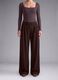 Brown wide-leg stretch-fabric trousers_3