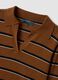 Brown viscose-blend polo-collar jumper, regular fit_5