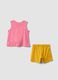 Pink pure cotton set with top and shorts_1