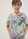 Mehrfarbiges Jungen-T-Shirt aus reiner Baumwolle mit Graffiti, Regular Fit_2