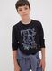 Black organic cotton T-shirt with "Let's get drip" slogan for boys_0