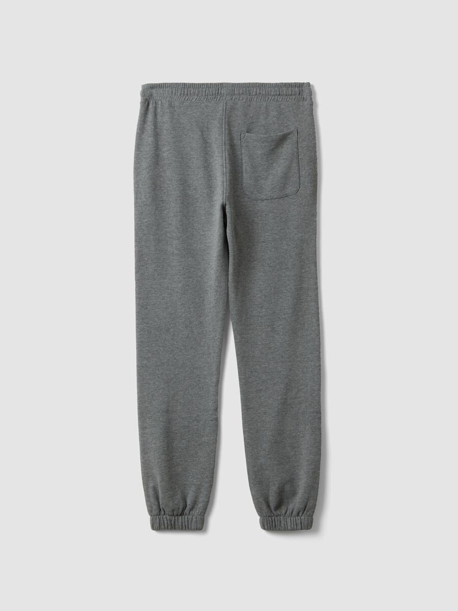 Grey marl joggers in organic cotton and viscose blend_2