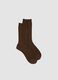 Lange braune Socken aus elastischer Viskose_0