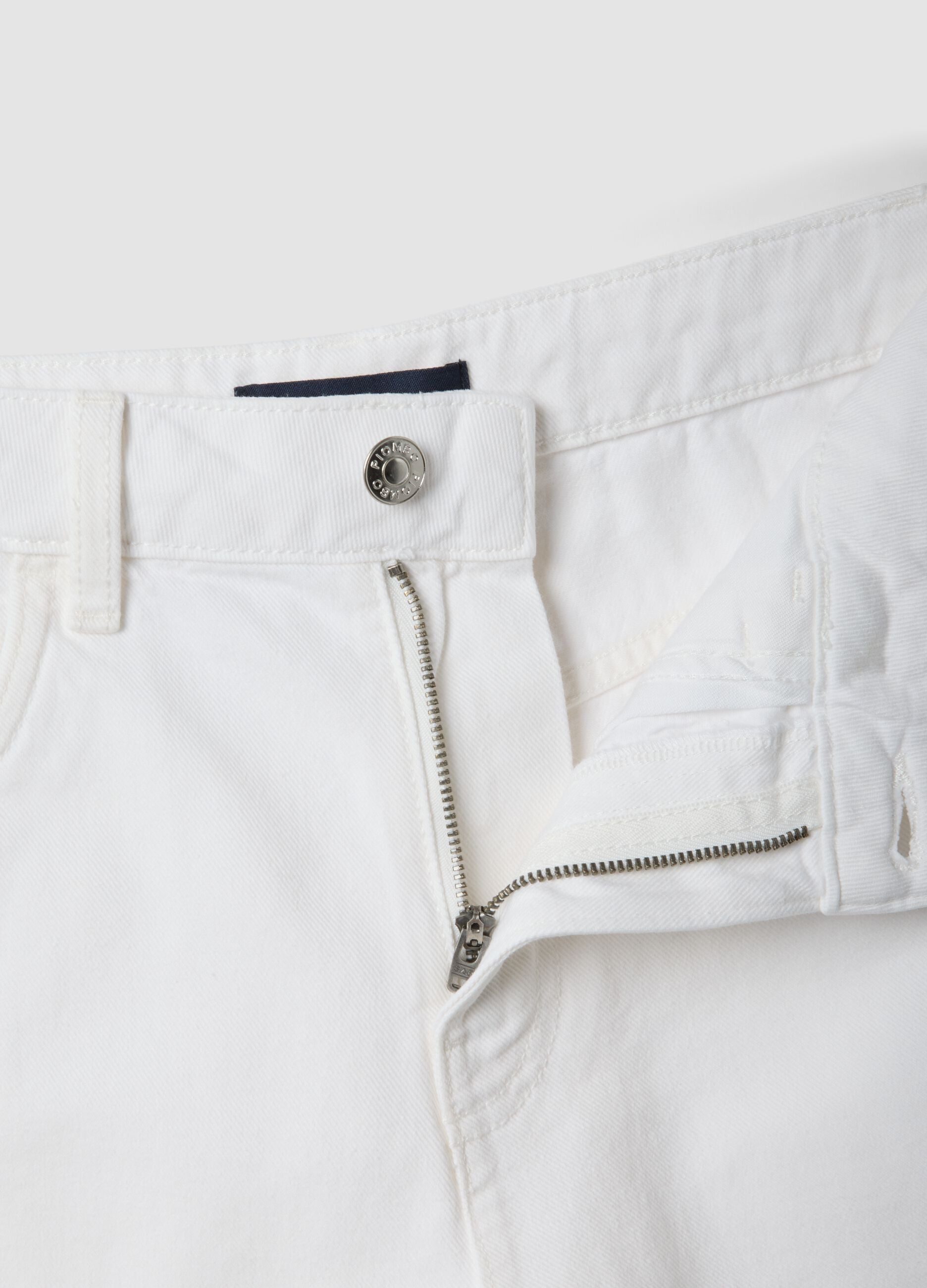 White pure cotton denim shorts