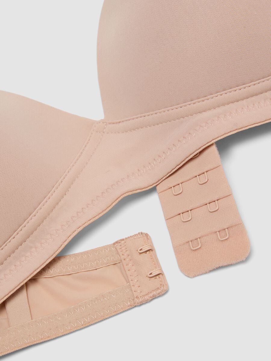 Beige padded bra in stretch fabric_1