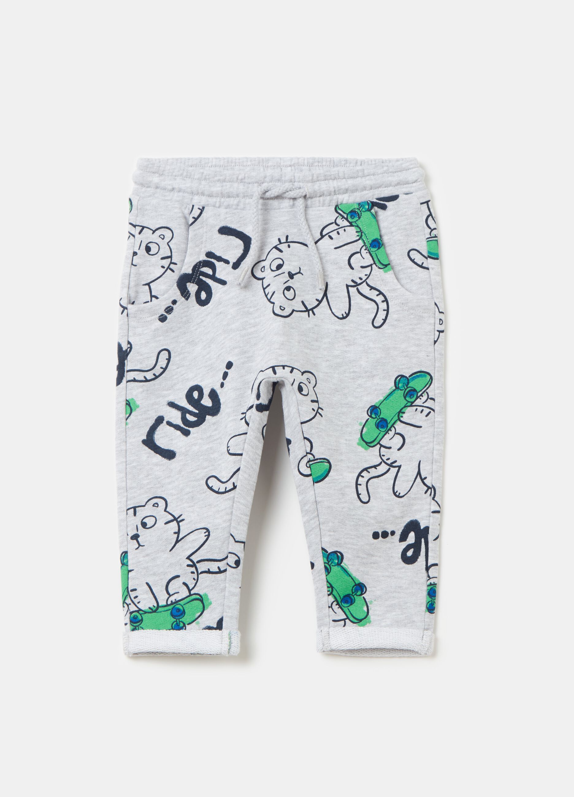 Joggers in French Terry con stampa