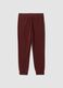 Red regular-fit fleece joggers_2