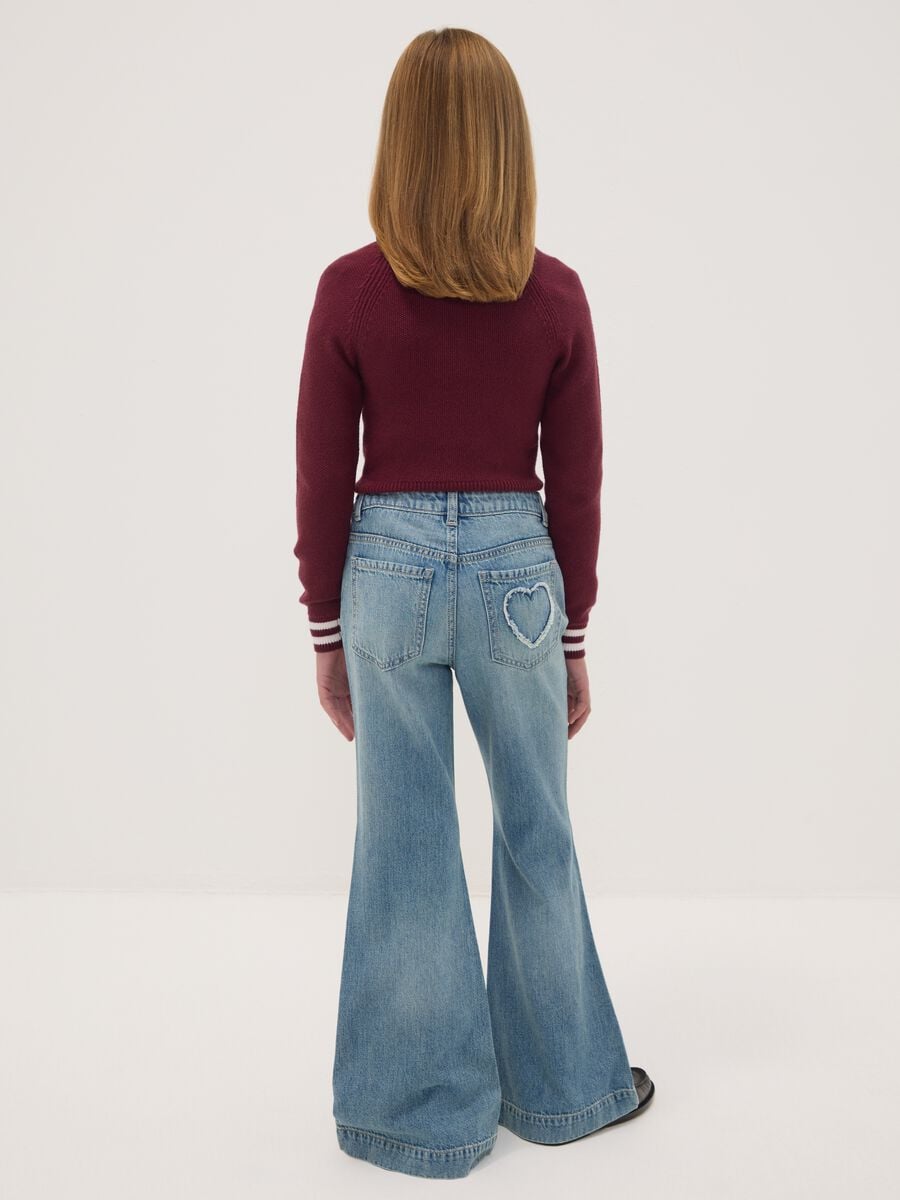Light blue pure cotton flare jeans_1
