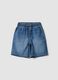 Blue cotton denim shorts for boys, straight fit_0