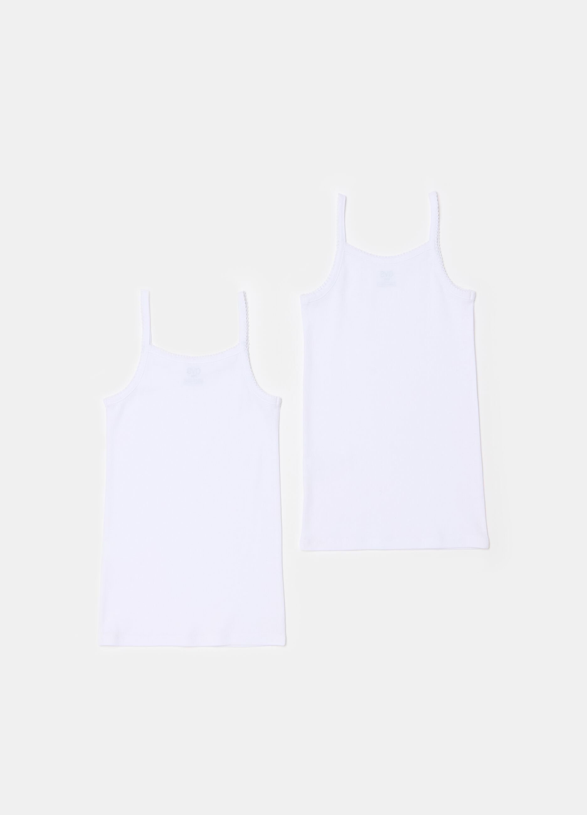 Two-pack vests in organic cotton with bow