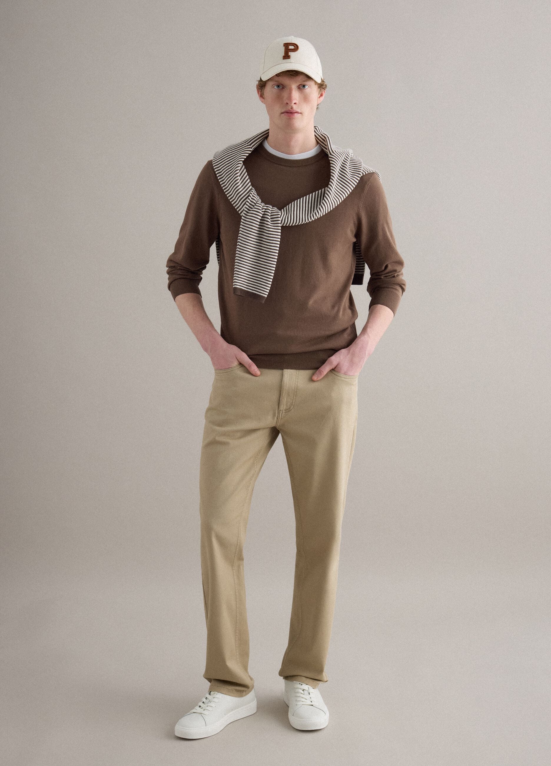 Brown Sweater in Pure Cotton