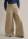 Beige straight trousers in twill and stretch cotton_1
