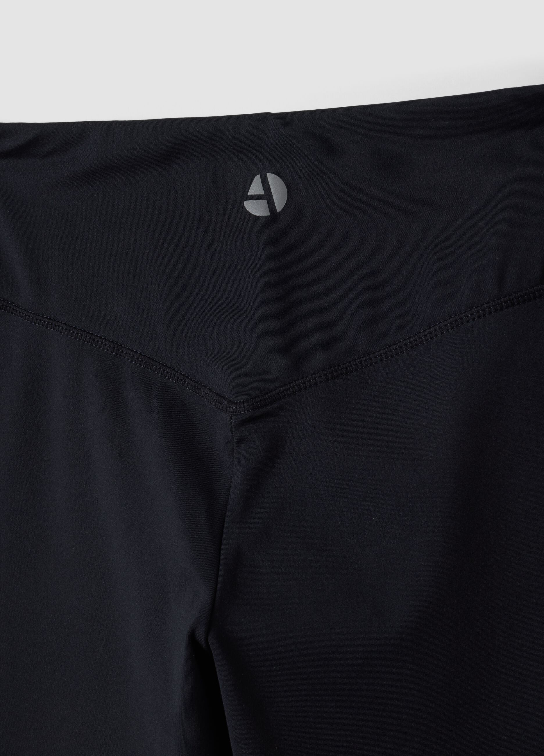 Blue flared leggings in stretchy fabric