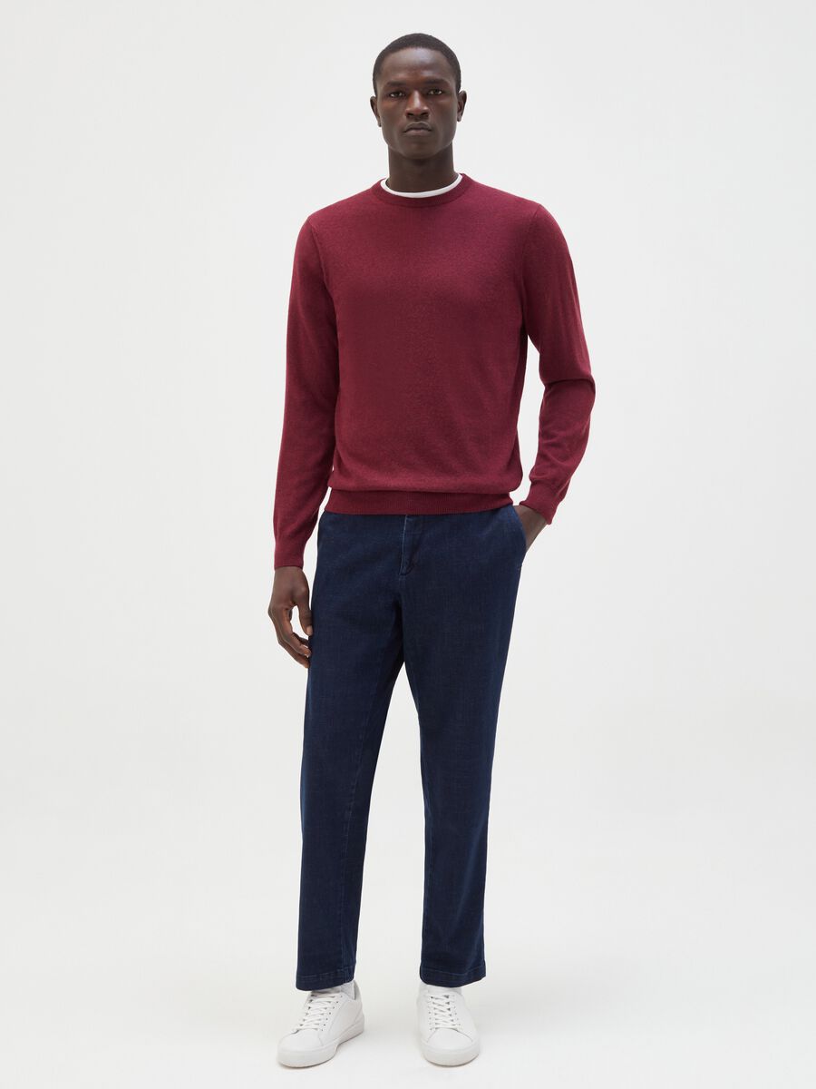 Straight-fit chino trousers in denim_0